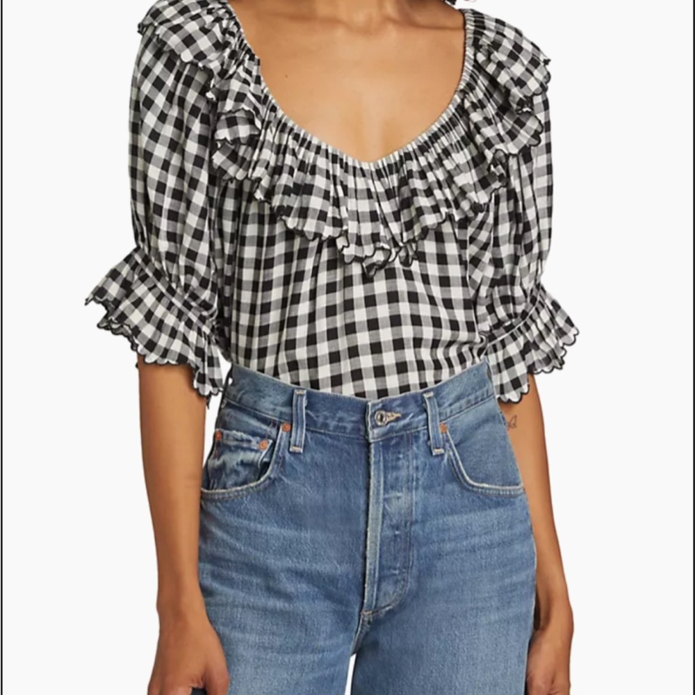 DOEN Samara top in Marilyn gingham size M